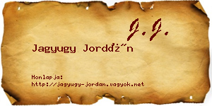 Jagyugy Jordán névjegykártya